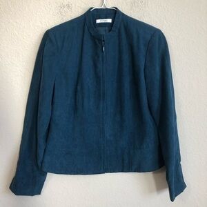 Dressbarn Jacket Zip Up Blue Classic Trendy